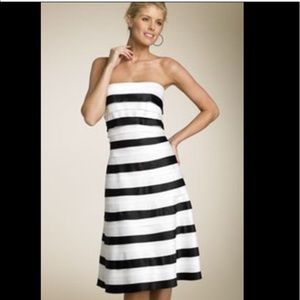 BCBGMaxAzria Black and White Strapless Dress